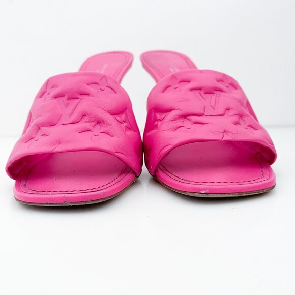 Louis Vuitton Revival Mule Monogram Pink Heel Padded Heels Sandals - Picture 10 of 16